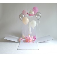 Plain Surprise Box Personalized Bubble + Sculture + Helium